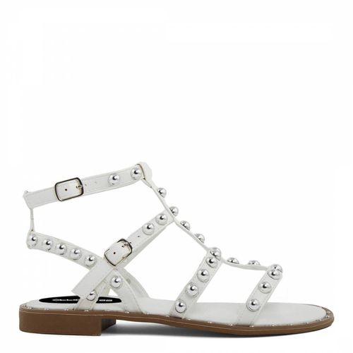 White Studded Strappy Flat Sandals - Officina55 - Modalova