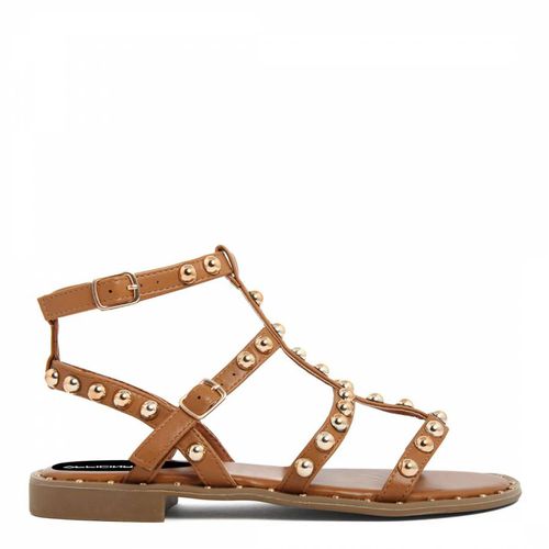 Camel Studded Strappy Flat Sandals - Officina55 - Modalova