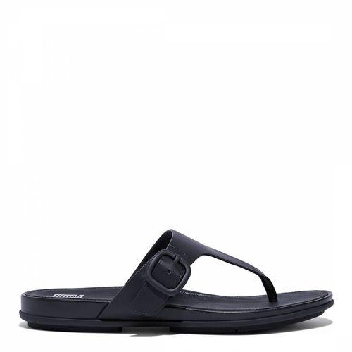 Midnight Gracie Rubber Double Buckle Leather Slides - FitFlop - Modalova