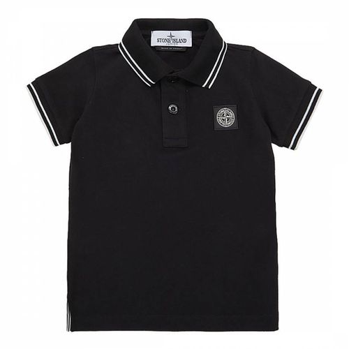 Black Pique Cotton Blend Polo Shirt - Stone Island - Modalova