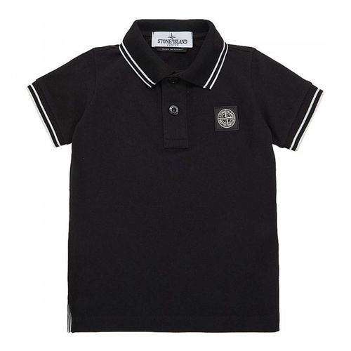 Black Pique Cotton Blend Polo Shirt - Stone Island - Modalova