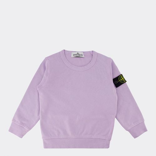 Lilac Crew Neck Cotton Fleece Sweatshirt - Stone Island - Modalova