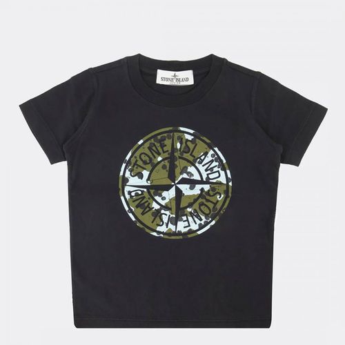 Black Underwater Camo One Print Cotton T-Shirt - Stone Island - Modalova