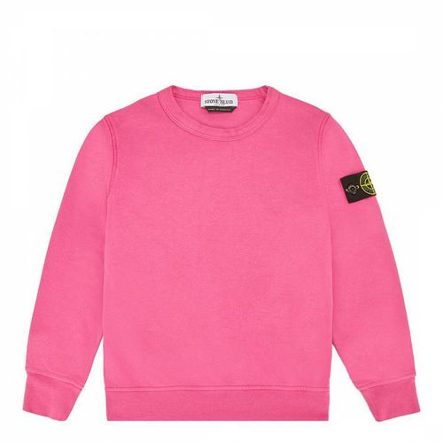Pink Crew Neck Cotton Fleece Sweatshirt - Stone Island - Modalova