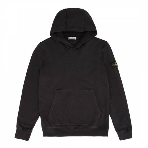 Black Cotton Fleece Hoodie - Stone Island - Modalova