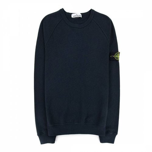 Navy Garment Dyed Cotton Sweatshirt - Stone Island - Modalova