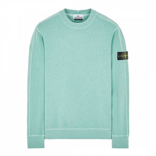 Turquoise Garment Dyed Cotton Sweatshirt - Stone Island - Modalova
