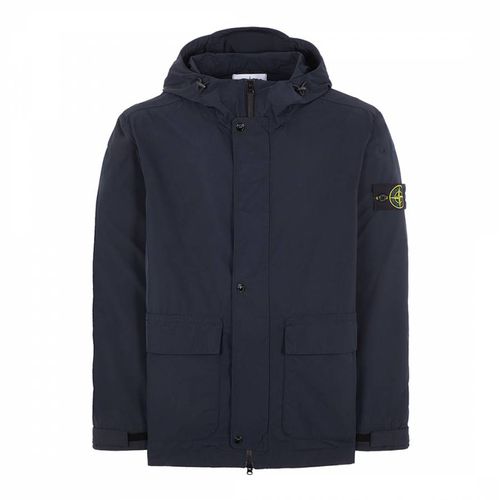 Navy Micro Twill Hooded Jacket - Stone Island - Modalova