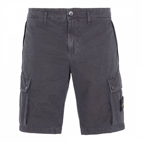 Navy Garment Dyed Brushed Cotton Shorts - Stone Island - Modalova