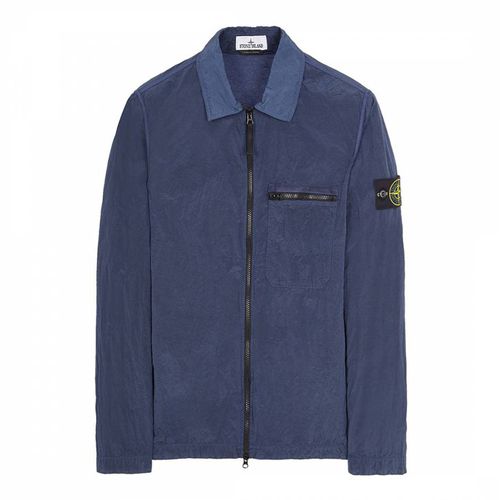 Dark Blue Nylon Overshirt - Stone Island - Modalova