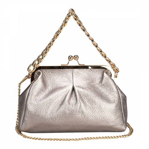 Silver Leather Top Handle Bag - Massimo Castelli - Modalova