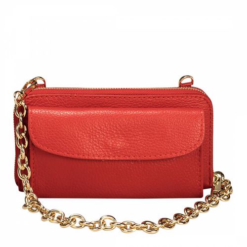 Red Leather Wallet / Top Handle Bag - Massimo Castelli - Modalova