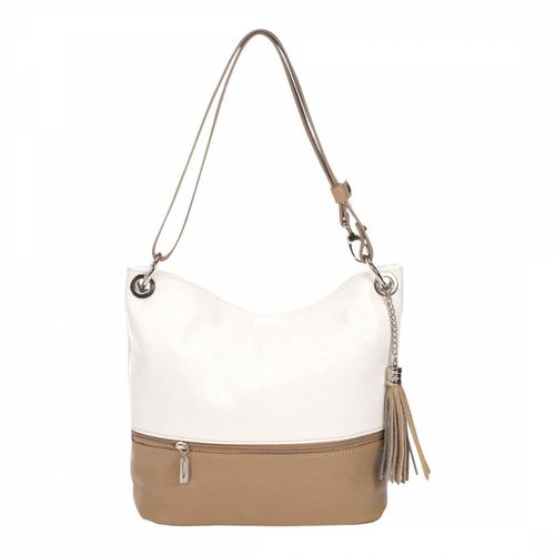 Brown/ White Leather Shoulder Bag - Massimo Castelli - Modalova
