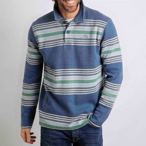 Blue Caudale Stripe Rugby Shirt - Weird Fish - Modalova