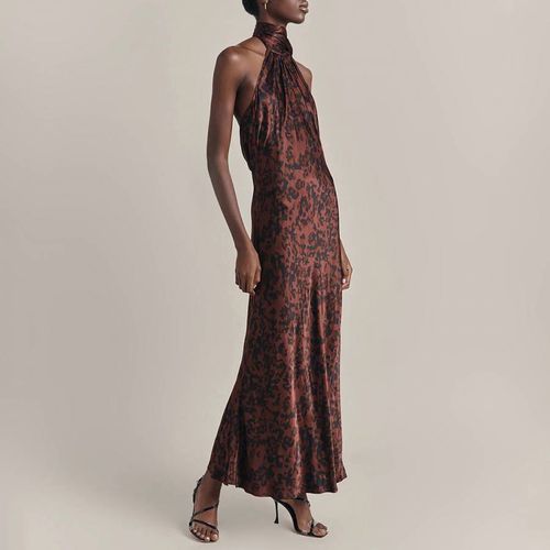Burgundy Leopard Print Florence Dress - Ghost - Modalova