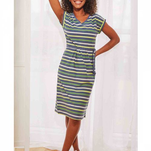 Blue Stripe Cotton Midi Dress - Weird Fish - Modalova