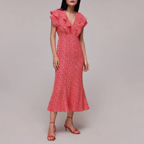 Red Wiggly Lines Adeline Dress - WHISTLES - Modalova