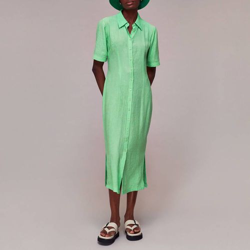 Green Millie Plisse Shirt Dress - WHISTLES - Modalova