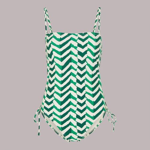 Green Chevron Ruched Swimsuit - WHISTLES - Modalova