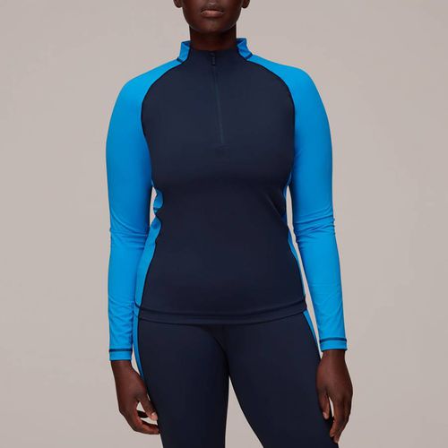 Navy Panel Layer Sports Half Zip Top - WHISTLES - Modalova