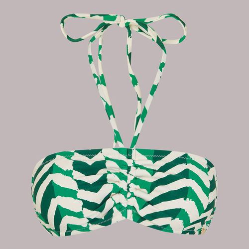 Green Chevron Ruched Bikini Top - WHISTLES - Modalova