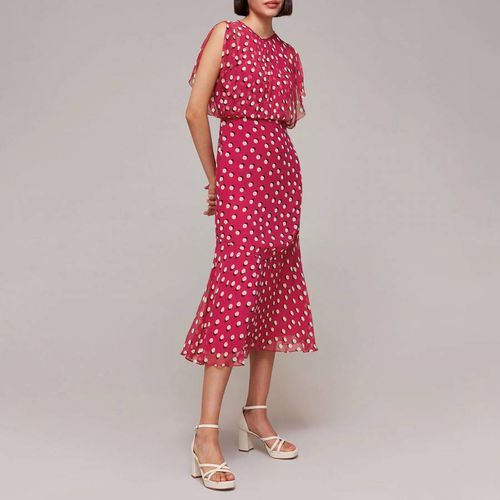 Pink Moon Spot Print Midi Dress - WHISTLES - Modalova