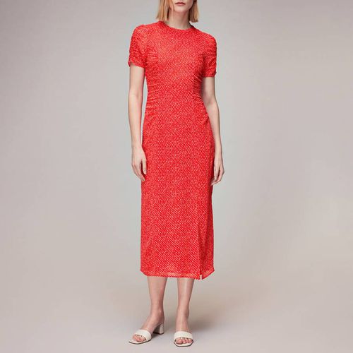 Red Petite Printed Dobby Midi Dress - WHISTLES - Modalova