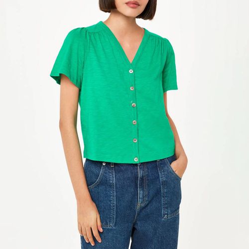Green Maeve V-Neck Cotton T-Shirt - WHISTLES - Modalova