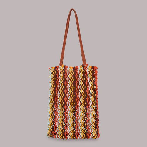 Chaya Striped Crochet Tote Bag - WHISTLES - Modalova