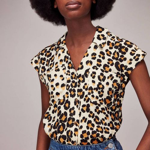 Brown Animal Print Shirt - WHISTLES - Modalova