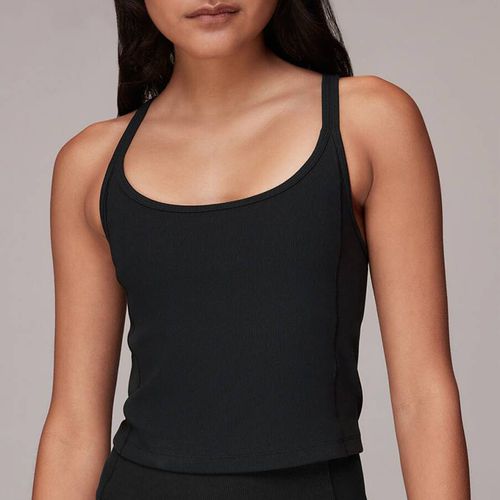 Black Ribbed Cross Back Active Top - WHISTLES - Modalova