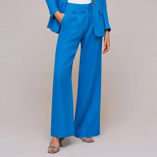 Blue Leonie Linen Trousers - WHISTLES - Modalova