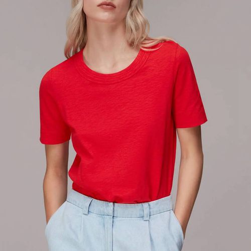 Red Rosa Double Trim Cotton T-Shirt - WHISTLES - Modalova