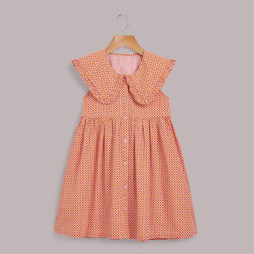 Girl's Nova Collar Square Cotton Dress - WHISTLES - Modalova