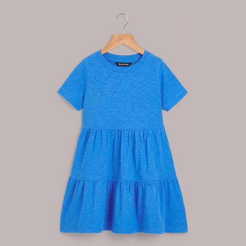 Girl's Blue Tiered Cotton Dress - WHISTLES - Modalova