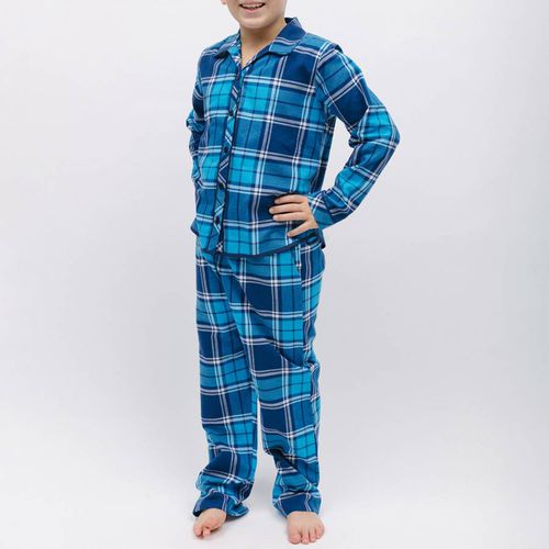 Blue Felix Unisex Woven Check Pyjama Set - Cyberjammies - Modalova