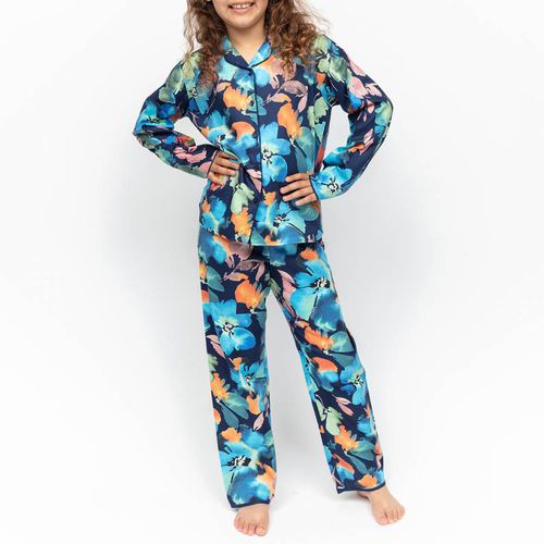 Blue Bea Girls Floral Print Pyjama Set - Cyberjammies - Modalova
