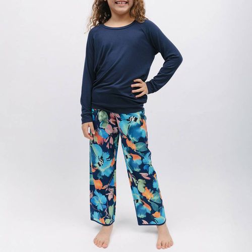 Bea Girls Slouch Jersey Top and Floral Print Pyjama Set - Cyberjammies - Modalova