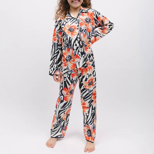 Multi Nicole Girls Animal Floral Print Pyjama Set - Cyberjammies - Modalova