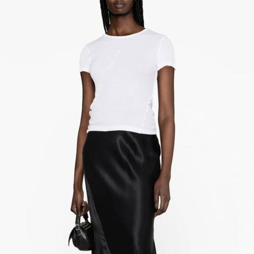 White Twist Cotton T-Shirt - HELMUT LANG - Modalova