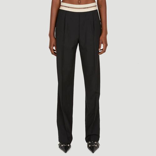 Pull on Straight Wool Blend Trousers - HELMUT LANG - Modalova