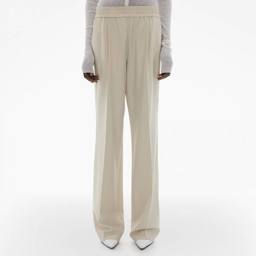 Cream Logo Tapered Wool Blend Trousers - HELMUT LANG - Modalova