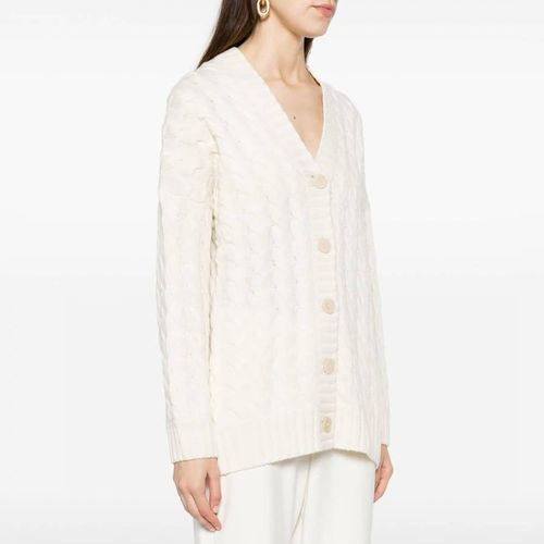 Cream V-Neck Wool Blend Cardigan - Theory - Modalova