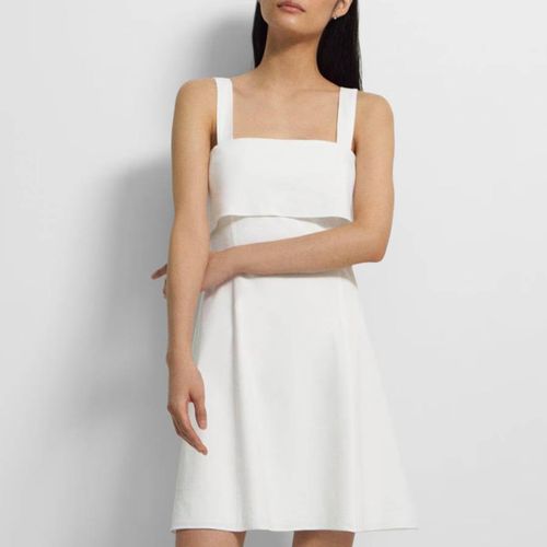 Drape Back Linen Blend Mini Dress - Theory - Modalova