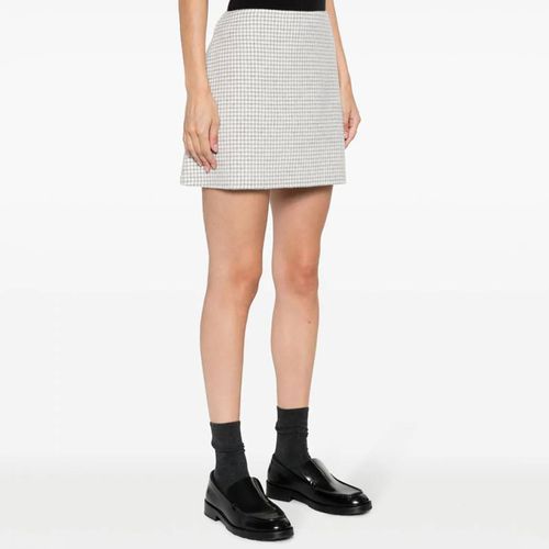 White Check Wool Mini Skirt - Theory - Modalova