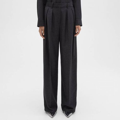 Charcoal Pleated Trousers - Theory - Modalova