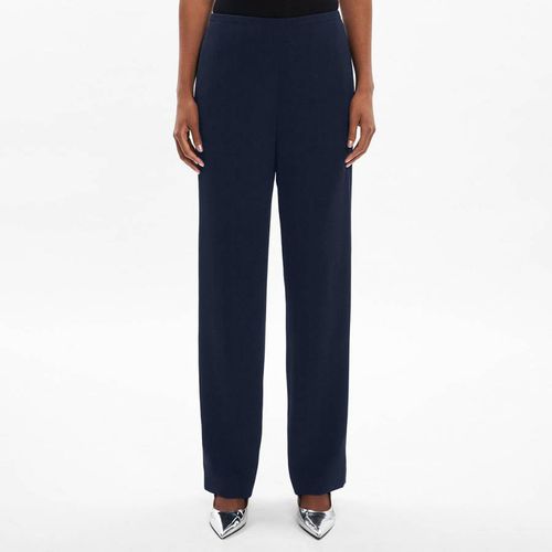 Navy Elasticated Straight Trousers - Theory - Modalova