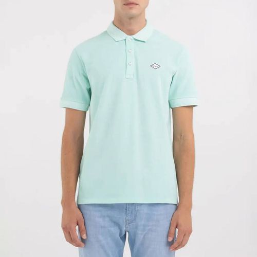 Bright Blue Cotton Pique Polo Shirt - Replay - Modalova