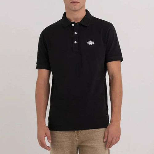 Black Cotton Pique Polo Shirt - Replay - Modalova