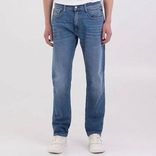 Blue Rocco Straight Stretch Jeans - Replay - Modalova